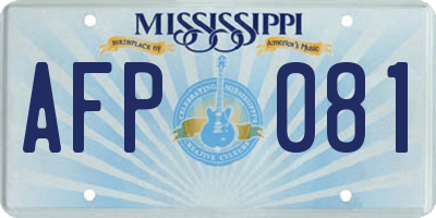 MS license plate AFP081