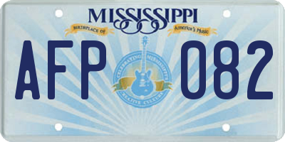 MS license plate AFP082