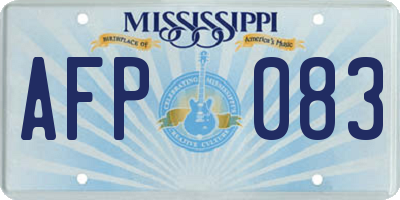 MS license plate AFP083