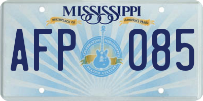 MS license plate AFP085