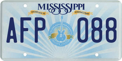 MS license plate AFP088