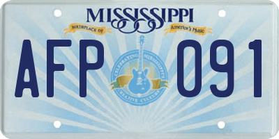 MS license plate AFP091