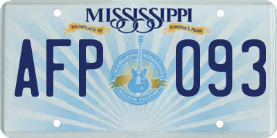 MS license plate AFP093