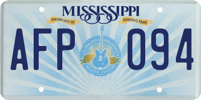 MS license plate AFP094