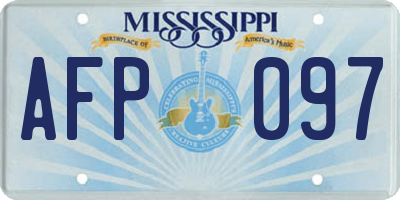 MS license plate AFP097