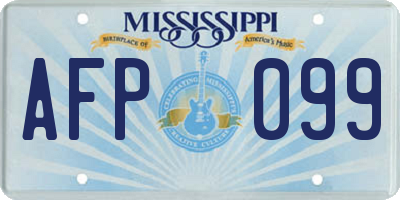 MS license plate AFP099