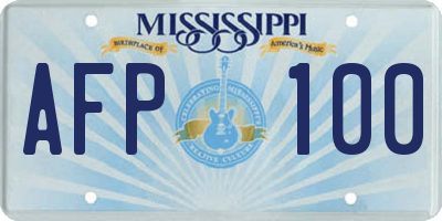 MS license plate AFP100