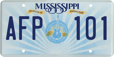 MS license plate AFP101