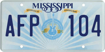 MS license plate AFP104
