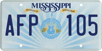 MS license plate AFP105