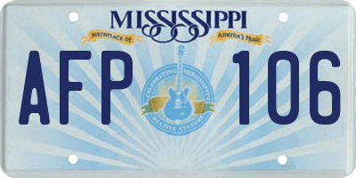 MS license plate AFP106