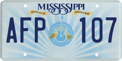 MS license plate AFP107