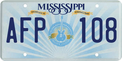 MS license plate AFP108