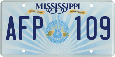MS license plate AFP109
