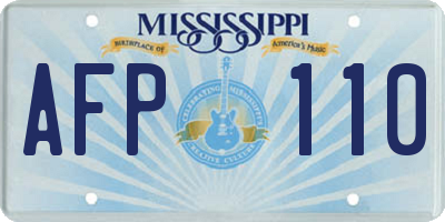 MS license plate AFP110