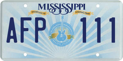 MS license plate AFP111