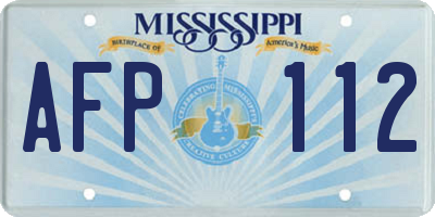 MS license plate AFP112