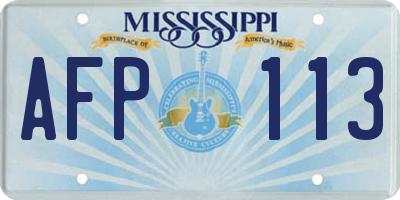 MS license plate AFP113