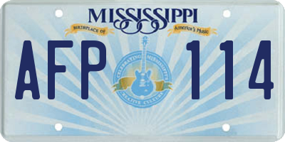 MS license plate AFP114