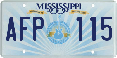 MS license plate AFP115
