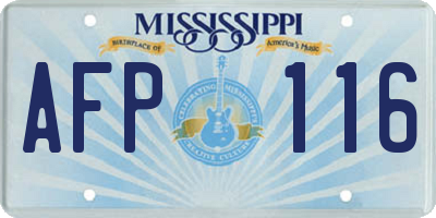 MS license plate AFP116