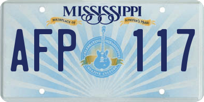 MS license plate AFP117