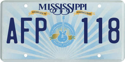 MS license plate AFP118