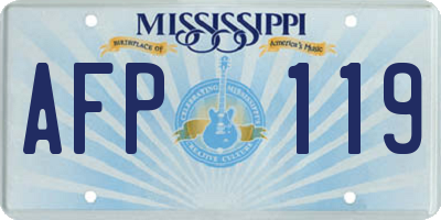 MS license plate AFP119