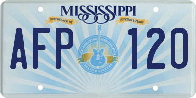 MS license plate AFP120