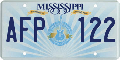 MS license plate AFP122