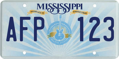 MS license plate AFP123