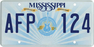 MS license plate AFP124