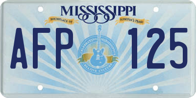 MS license plate AFP125