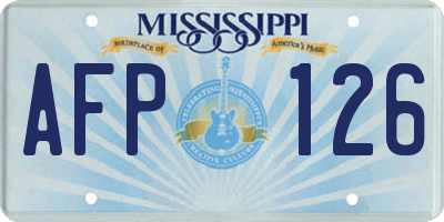 MS license plate AFP126