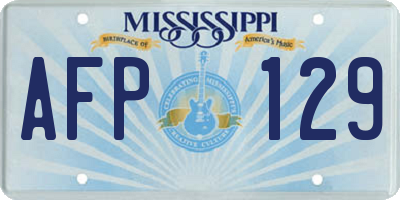 MS license plate AFP129