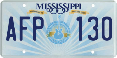 MS license plate AFP130