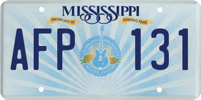 MS license plate AFP131
