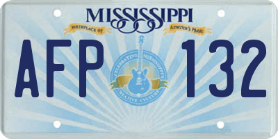 MS license plate AFP132