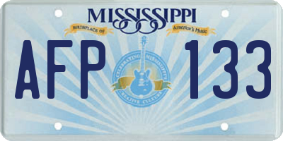 MS license plate AFP133