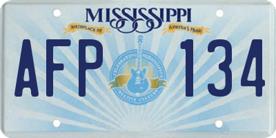 MS license plate AFP134