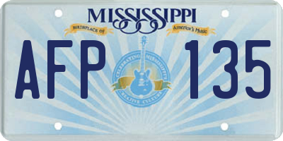 MS license plate AFP135