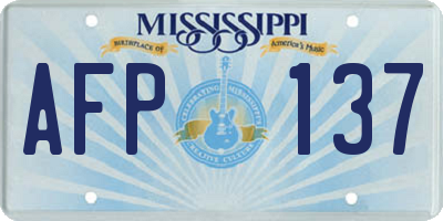 MS license plate AFP137