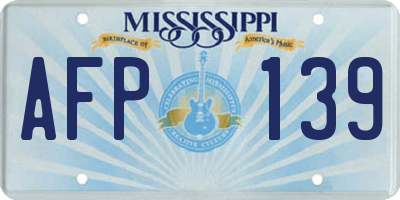 MS license plate AFP139