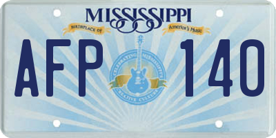 MS license plate AFP140