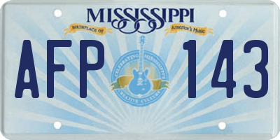 MS license plate AFP143