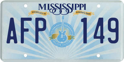 MS license plate AFP149
