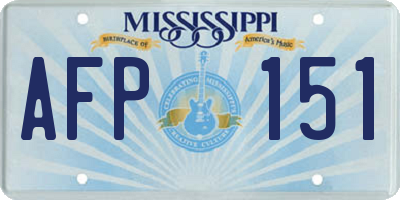 MS license plate AFP151