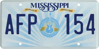 MS license plate AFP154