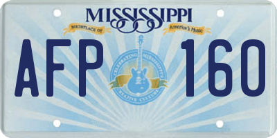 MS license plate AFP160