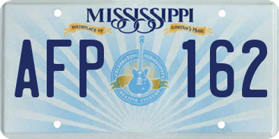 MS license plate AFP162